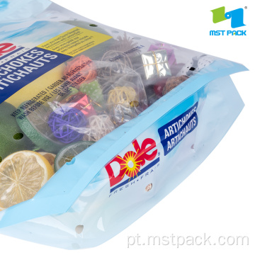 Bolsa de stand -up de frutas plásticas com o slot do euro